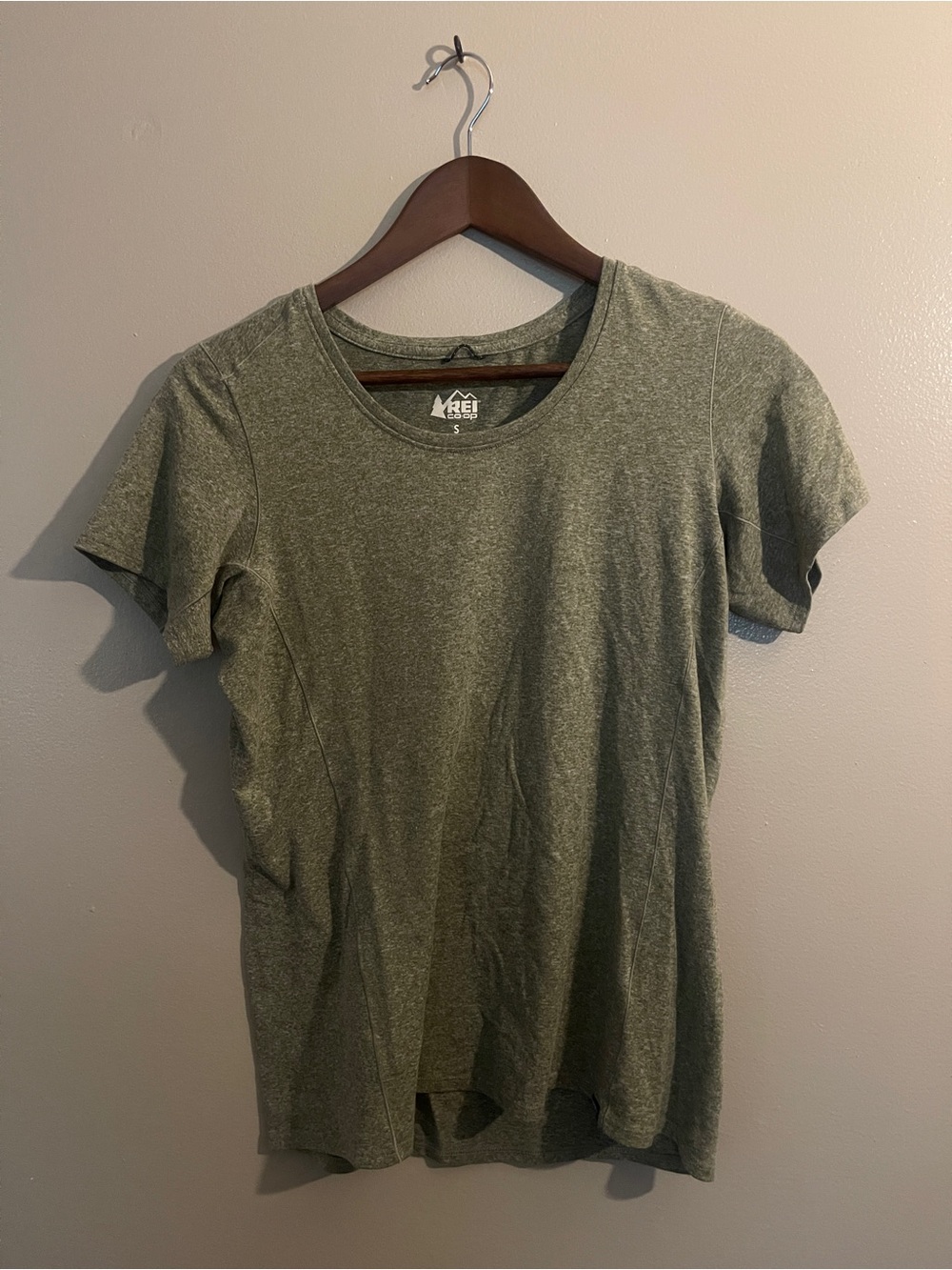 REI Women's Heather Green Short Sleeve Tee, Women’s size S